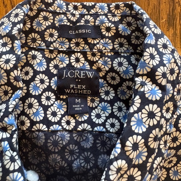 J. Crew Blue and White Patterned Casual Shirt - Picture 2 of 4